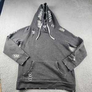 Chelsea DeBoer Sweatshirt Womens Large Gray Grunge Lily Lottie Distressed Street